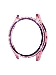 2 in 1 Uhrenarmband + Uhrengehäuse Kombinations-Set kompatibel mit Samsung Galaxy Watch 4 5 6 7 40/44 mm Uhrenarmband Gehäuse, Lässig Business Milanaise-Stil Edelstahl geflochtene Schleife magnetisches Uhrenarmband und glänzender diamantbesetzter kratzfester und stoßfester PC und gehärteter Glas Displayschutz integriertes Uhrengehäuse kompatibel mit Samsung Galaxy Watch 40/44 mm Uhrenarmband Gehäuse, modisch und leicht zu tragen für Frauen