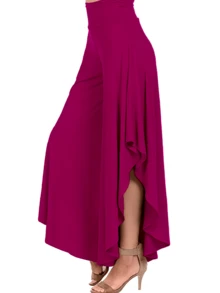 Falda pantalon ancho con volanes - Morado Violeta - Ver 2