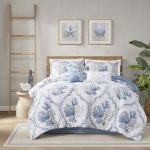 6pc Pismo Beach Oversized Comforter Set With Throw Pillows - Blue/White - View 3