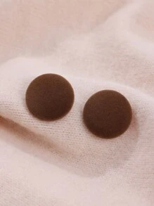 1 đôi Thanh lịch Cao quý & Thoải mái Nhung Bông tai stud Thích hợp Đối với Của phụ nữ Mặc hàng ngày - Cà phê - Xem 4