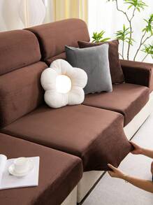 Vỏ đệm ghế sofa chống trượt Crystal Velvet, Vỏ bọc ghế sofa đàn hồi chống thú cưng theo phong cách hiện đại, Vỏ bọc ghế cho phòng khách Ghế dài hình chữ L và Ghế sofa 1/2/3/4 chỗ ngồi (được bán riêng) - Cà phê nâu - Xem 6