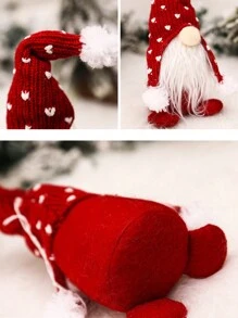 1入組紅色聖誕森林男人玩偶裝飾,diy裝飾增添節慶氛圍,適用於家庭窗戶裝飾,多種聖誕情境裝飾,節慶裝飾 - 紅色 - 查看 4