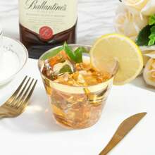 Party Plastic Cups 100 Pack 9 Oz Gold Plastic Cups Party Cups Cups Gold Rimmed Clear Plastic Cups For Party, Elegant Wine Glasses Gold Plastic Cups Cocktail Cups, Cups For Milkshake, Slush, Slurpee, Iced Tea, Iced Coffee, Frozen Cocktails, Beers, Cold Drink, Ice Cream, Any Cold Drink - Vàng - Xem 6