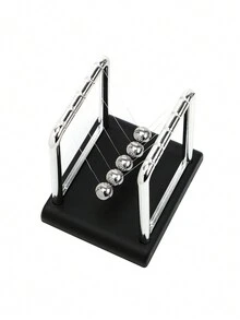Metal Pendulum Ball Newton Ball Physics Science Pendulum Desk Table Decor Steel Balance Ball Best Gifts - Black - View 4