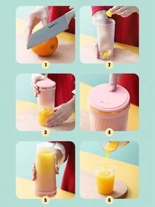 1pc Portable Juicer Cup With Usb Interface, Convenient For Daily Consumption Of Fresh Juice - Green - View 7