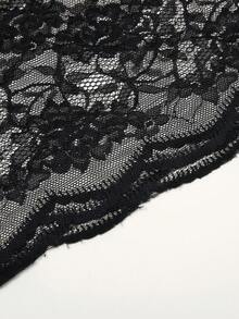 1 Miếng Của phụ nữ Đúng mốt Ren Thêu In Khăn trùm đầu , Đen Chống muỗi Chống tia cực tím Đi dạo Khăn choàng - màu đen - Xem 5