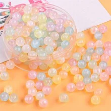 50 pièces Perles en plastique en vrac de charme de sirène coloré, kit de fabrication de bijoux DIY, perles rondes de l'océan pour faire des bracelets, bagues, colliers, épingles à cheveux et ornements de tête, cadeau