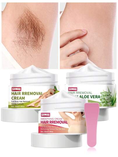 Hair removal cream set,with natural ingredients for body, face, armpit, leg hair removal for men and women