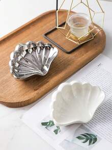 Un Portajabón De Cerámica En Forma De Concha De Plata - Plateado - Ver 4
