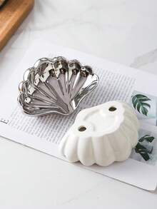 Un Portajabón De Cerámica En Forma De Concha De Plata - Plateado - Ver 5