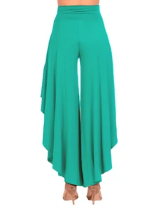 Falda pantalon ancho con volanes - verde menta - Ver 3