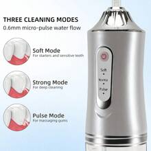 MUBITTU Irrigator Portable Dental Water Flosser 360°ROTARY NOZZLE Water Jet Floss Tooth  Strong Power,Mouth Washing Machine With High frequency motor, Built- in Smart Chip Teeth Cleaner - Pink - View 6