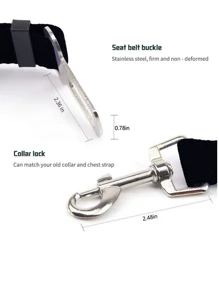1pc Black Pet Car Buckle, Adjustable Length Pet Dog Leash, Cat & Dog Car Belt With Fixed Pad