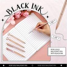 8 支/套 1mm 玫瑰金圆珠笔配黑色替换芯、液态沙闪闪发光金属和水钻装饰笔、全新创意多色水钻圆珠笔，非常适合赠送朋友、同学、学生，也可作为礼物和婚礼用品。 - 玫瑰金 - 查看 5