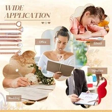 8 支/套 1mm 玫瑰金圆珠笔配黑色替换芯、液态沙闪闪发光金属和水钻装饰笔、全新创意多色水钻圆珠笔，非常适合赠送朋友、同学、学生，也可作为礼物和婚礼用品。 - 玫瑰金 - 查看 7