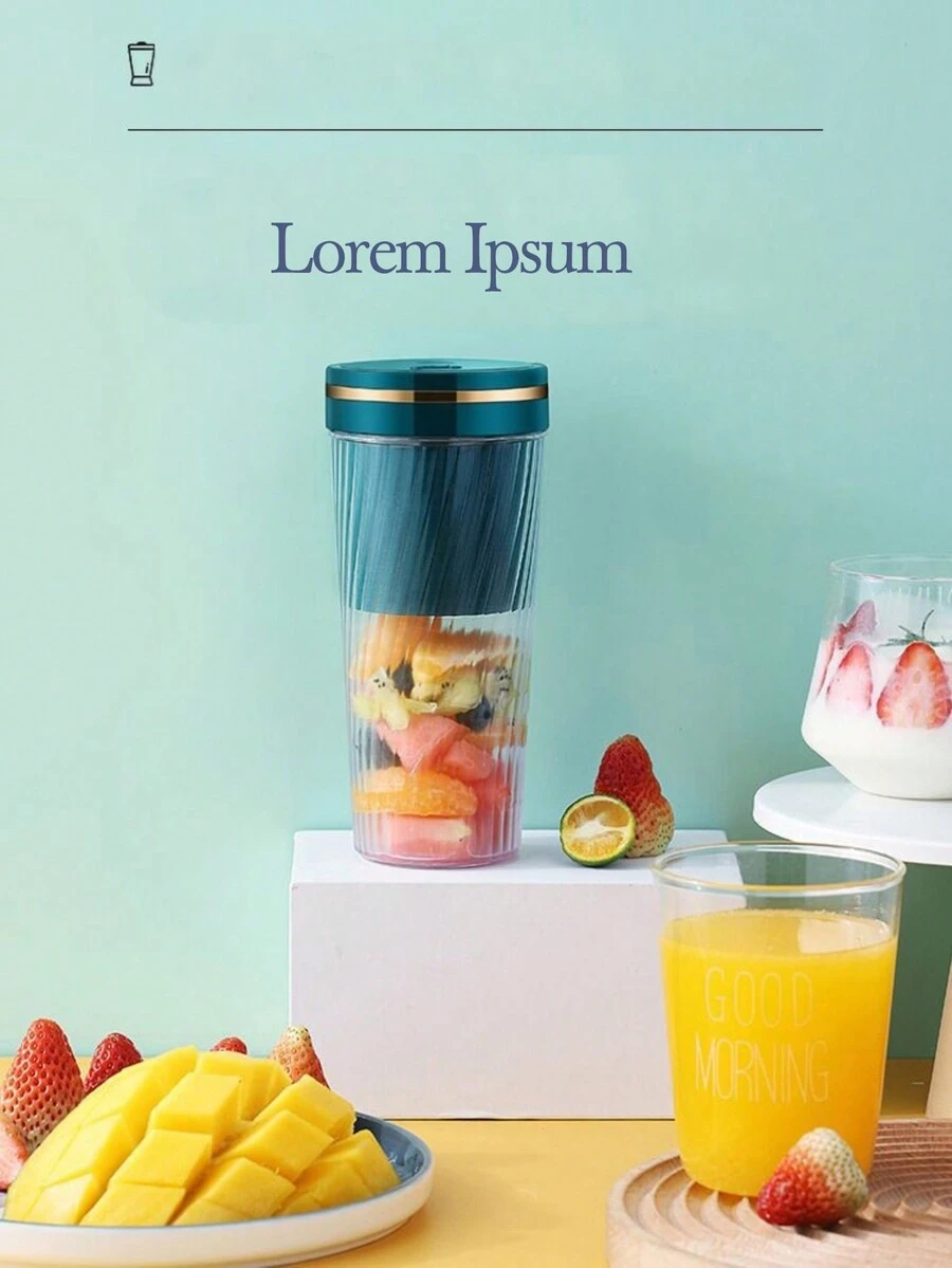 1pc Portable Juicer Cup With Usb Interface, Convenient For Daily Consumption Of Fresh Juice - Green - View 1