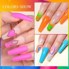 6 Cái/bộ Dạ Quang Gel Sơn Móng Tay Huỳnh Quang Neon Phát Sáng Trong Bóng Tối UV LED Móng Tay Gel Ngâm Tắt Gel Dầu Bóng móng Tay Nghệ Thuật Gel Cho Móng Tay - Nhiều màu - Xem 9