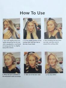 1pc No Heat Sponge Sleep Hair Curling Tool For Creating Big Wavy Hair, Popular Style - Purple - View 3