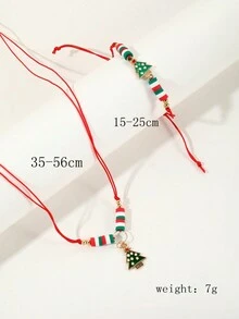 1 套手工聖誕樹/聖誕老人吊墜項鍊/手鍊套裝,聖誕配件