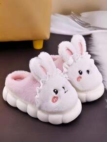 Pantuflas de Casa de Mujer，Sandalias Para Mujer Con Forma De Conejo, Cómodas Y Suaves, Perfectas Para Descansar En Casa Y Relajarse,  Ligeras, Prácticas, Antideslizantes Y Fáciles De Limpiar - Blanco - Ver 3