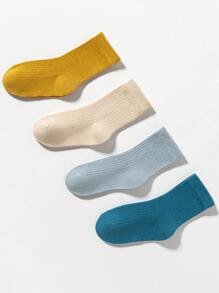 4đôi Trẻ em Sọc đầy Màu sắc Giải trí & Vớ thể thao , Thoải mái Và Linh hoạt Vòng cổ Vớ , Thích hợp Đối với Mặc hàng ngày - Nhiều màu - Xem 2