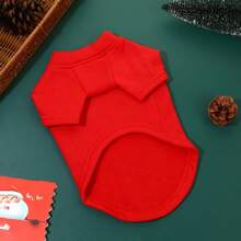 1 件聚酯亮紅色聖誕抓絨運動衫是假期旅行的必備品 - 紅色 - 查看 2