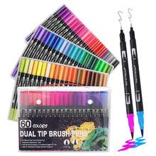 DUAL TIP BRUSH PENS 60 NEGRO - Multicolor - Ver 1
