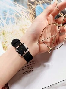 1 件黑色/白色/棕色柔软舒适皮革表带，配玫瑰金扣，兼容 Galaxy Watch7/6/5/Pro/4/Active2、40mm/45mm/46mm/42mm、Watch GT2/Pro/3/4、20mm/22mm 易安装替换表带 - 黑色 - 查看 4