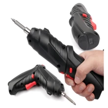 90 Degree Rotating Cordless Screwdriver Battery Operated Ergonomic Handle Rechargeable Easy Carry Mini Electric Screwdriver Power Tool Bit Set - Black - View 6