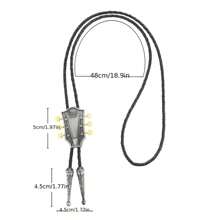 1入組男士金色博洛領帶,以音樂樂器設計為特色,時尚街頭配飾,是家庭和朋友生日的理想禮物 - 金色 - 查看 2