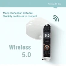 PIKEZ 2023年新款無線電競耳機耳塞hifi立體聲入耳式耳機,配備麥克風,雙麥克風enc通話降噪,觸控控制耳機,適用於android Ios - 白色 - 查看 6