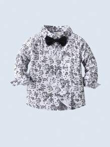 BOARNSEORL 3 件套年轻男孩绅士西装套装：长袖衬衫、背心和裤子，时尚时尚服装，适合生日派对、晚宴、婚礼、花童正式服装 - 黑色 - 查看 3