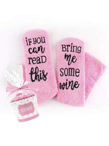 1 Pair Women's Pink Autumn/Winter Fashion Street Style Cake Socks For Christmas And Halloween - Multicolor - View 3