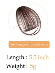 Fake  Air Bangs Hair Clip-In Extension Synthetic Fake Fringe Natural False hairpiece For Women Clip In Bangs - Brown - View 4
