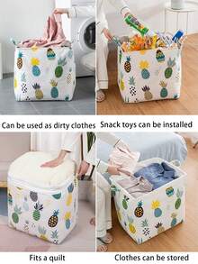 1 Pieza Bolsa De Almacenamiento Plegable Y Con Cordón De Tela De Alta Capacidad Para Ropa, Ropa De Cama, Mudanzas Y Empaquetado - rejilla negra - Ver 6