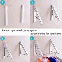 Ermo Bathroom Drying Rack Portable Folding Clothes Hanger Wall-mounted  Household Retractable Invisible Clothes Rail Drying Rack - Blue - View 6