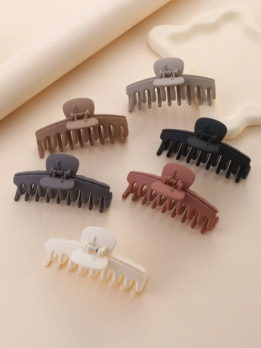 6 Piezas Simple Decor Hair Claw Clip - Multicolor - Ver 1