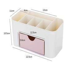 Organizador de maquillaje, tocador pequeño y mediano, organizador de cosméticos, productos para el cuidado del dormitorio, cuarto de baño, caja de almacenamiento interior - Rosa - Ver 3