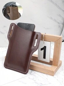 男士時尚pu皮革戶外手機腰袋,防摔手機殼,可掛在腰部的腰袋,輕巧多功能,適用於旅遊度假,戶外,時尚休閒純色,適用於男孩,大學生,學生,聖誕節禮物 - 咖啡棕 - 查看 1