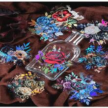 have a good day 1包20張激光全息銀色花瓣貼紙,用於diy天地裝飾,審美剪貼簿拼貼材料和創意藝術用品 - 藍色 - 查看 4