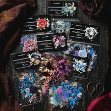 have a good day 1包20張激光全息銀色花瓣貼紙,用於diy天地裝飾,審美剪貼簿拼貼材料和創意藝術用品 - 藍色 - 查看 5