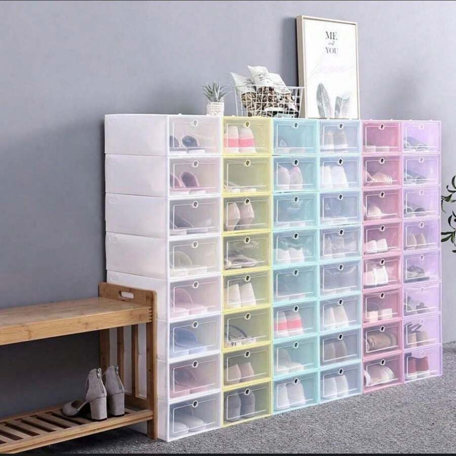 6 zapateras de plástico zapato moderno - Multicolor - Ver 1