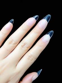 240入組杏仁形磨砂半假指甲 - 無色 - 查看 6