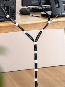 5m Hook And Loop Strap Organizer For Computer, Mobile Phone And Earphone Cables - White - View 8