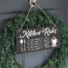Kitchen Decor, This Is A Self Cleaning Kitchen Hanging Wall Art, Decorative Wood Sign Home Decor - Multicolor - View 2