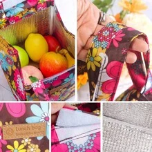 1入組鋁箔加厚午餐袋，帶雙袋口，防水隔熱袋，便當包學校組織袋老師收納袋教室袋教室組織袋