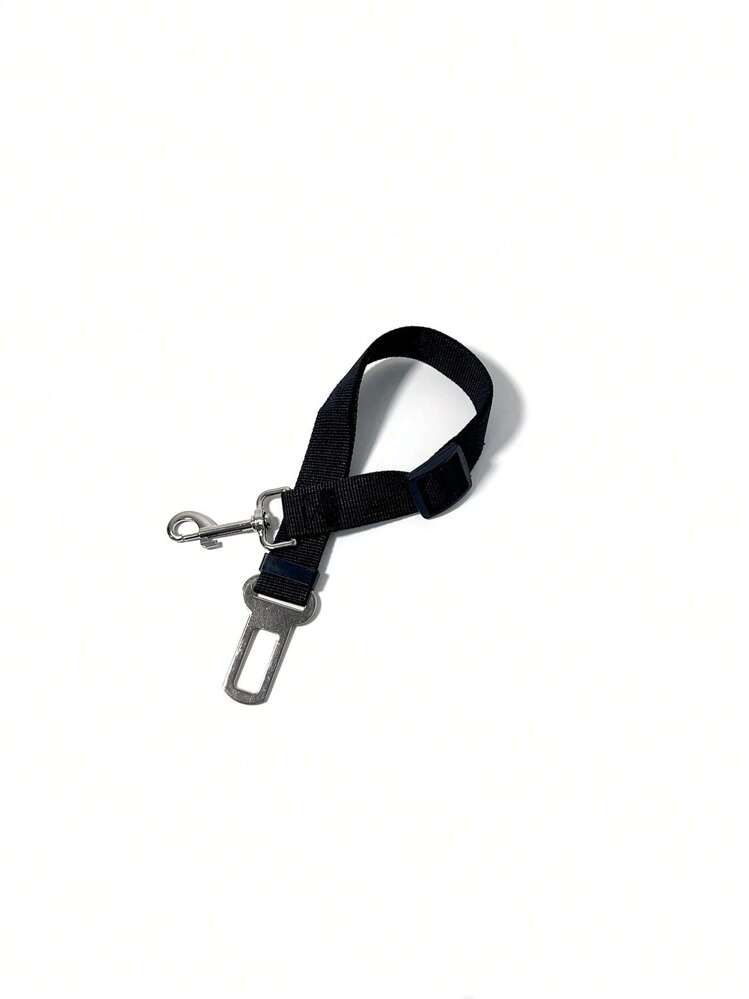 1pc Black Pet Car Buckle, Adjustable Length Pet Dog Leash, Cat & Dog Car Belt With Fixed Pad - Black - View 5