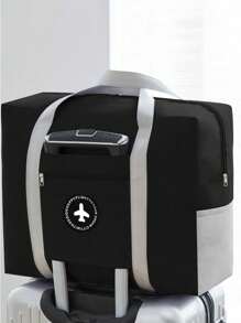 1入組可折疊旅行滌綸收納袋,大容量拉鍊行李袋衣服收納,輕便便攜過夜包&旅行配件旅行必備包,輕便多用途拉鍊手提包,便攜衣服包