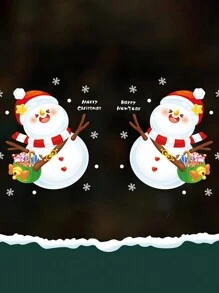 1 miếng dán kính Giáng sinh, miếng dán cửa sổ tĩnh điện để trang trí cửa sổ trưng bày Giáng sinh - trắng - Xem 2