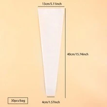 30個/包情人節單支玫瑰花紙袋,適用於花束和裝飾 - 白色 - 查看 2